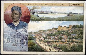 La Réunion, vue de Saint-Denis - carte postale chromo., début XXe siècle