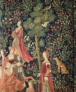 La Vie Seigneuriale : Jeunes femmes et un renard, vers 1500 - French School