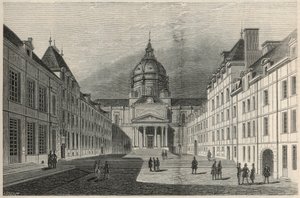 La cour de la Sorbonne à Paris au 19e siècle - Gravure dans «Tableau-de-Paris» par Edmond Texier 1852 - French School