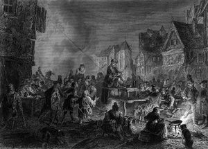 La cour des miracles. Dans « Notre Dame de Paris » de Victor Hugo - French School