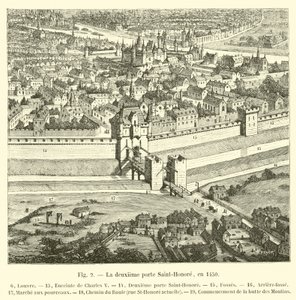 La deuxième porte Saint-Honoré, en 1450 - French School