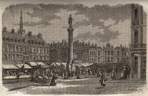 La Grand-Place à Lille - gravure de « Histoire de France » par Victor Duruy (1811-1894) - 1882 - French School