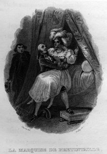 La marquise de Prétintaille Chanson de Béranger dans « Oeuvres complètes » (1834) par Pierre Jean de Béranger (1780-1857), poète et chansonnier français. - French School