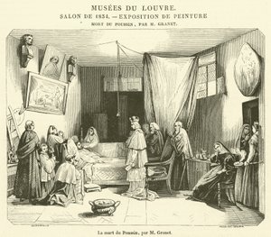 La mort du Poussin (engraving) - French School