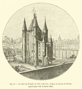 La tour du Temple en 1793, côté est; d