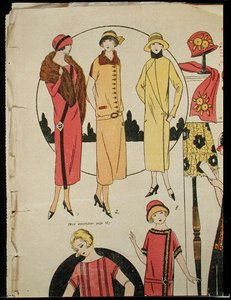 Robes de dames et un manteau, illustration de 