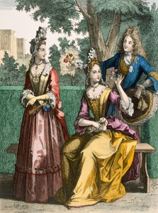 Robes de jour formelles pour dames, 1690 - French School