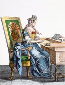 Dame à son bureau d