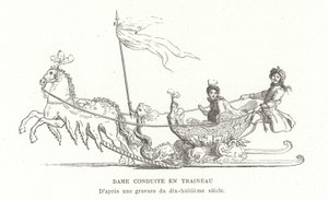 Dame voyageant en traîneau, France, 18e siècle - French School