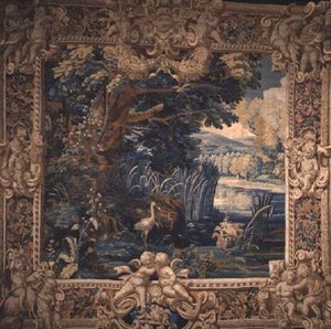 Paysage, Paris, début du XVIIe siècle (tapisserie en laine et soie)