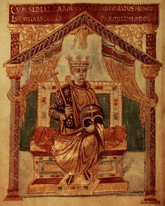 Lat 1152 f.3v Charlemagne (Carolus Magnus, Charles le Grand) (747-814) roi des Francs et empereur chrétien de l