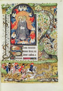 Novembre; chasse au cerf, des Heures de Marguerite d