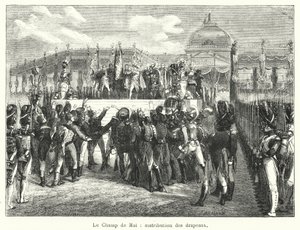 Le Champ de Mai, distribution des drapeaux - French School
