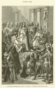 Le Couronnement de Hugues Capet, à Noyon, le 1er juin 987 - French School
