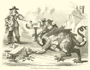 Le Demon du jeu (engraving) - French School