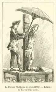 Le Docteur Shebbeare au pilori, 1758, estampe du dix-huitième siècle - French School