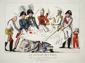 Le Gâteau des Rois, tiré au Congrès de Vienne en 1815, pub. - French School