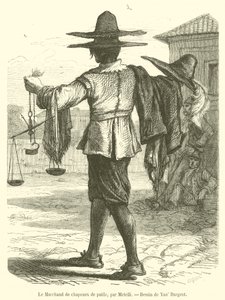 Le Marchand de chapeaux de paille - French School