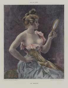 Le Miroir (lithographie en couleur) - French School