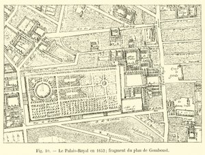 Le Palais-Royal en 1652; fragment du plan de Gomboust - French School