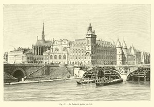 Le Palais de justice en 1859 - French School