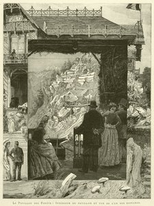 Le Pavillon des Forêts, intérieur du pavillon et vue de l
