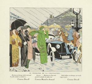 Le Probleme de la Circulation, from Art-Gout-Beaute, pub.1924(pochoir print) - French School