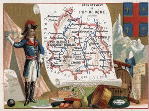 Le Puy-de-Dôme, Auvergne, France. Portrait de Louis Charles Antoine Desaix (1768-1800), coutellerie, vin, compote d