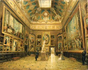 Le Salon Carré du Louvre, vers 1870