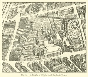 Le Temple, en 1734 - French School