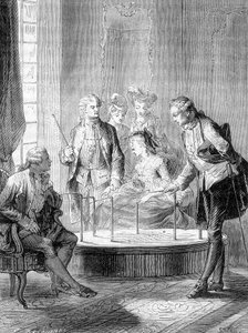 Le baquet de Mesmer (Frédéric Antoine Mesmer - Franz Anton Mesmer) - dans «Les merveilles de la science» par Figuier - French School