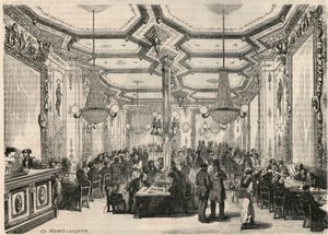 Le café Pierron à Paris au XIXe siècle - Gravure dans « Tableau-de-Paris » par Edmond Texier 1852 - French School