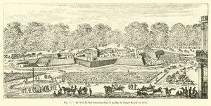 Le fort du Roi construit dans le jardin du Palais-Royal en 1651 - French School