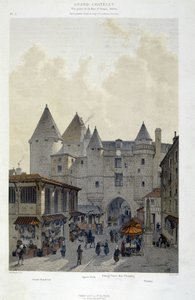 Le grand Châtelet par la rue St Denis en 1800 - dans « Paris à travers les âges : le temple et la rue Royale », fin 19ème siècle - French School
