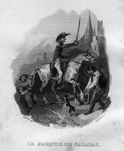 Le marquis de Carabas Chanson de Béranger dans « Oeuvres complètes » (1834) par Pierre Jean de Béranger (1780-1857), poète et chansonnier français.