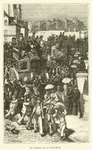 Le monome sur le Pont-Neuf (engraving) - French School