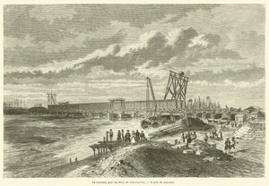 Le nouveau pont du Rhin en construction - French School
