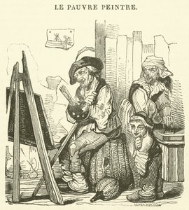 Le pauvre peintre - French School