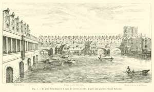 Le pont Notre-Dame et le quai de Gesvres en 1660, d