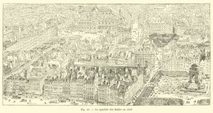 Le quartier des Halles en 1849 - French School