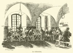 Le refectoire (engraving) - French School