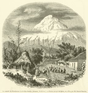 Le sommet du Chimborazo vu de Rio-Bamba, distance, 32 kilomètres - French School