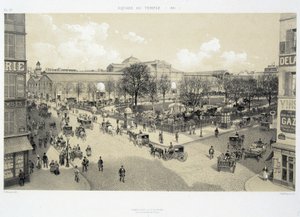 Le square du temple en 1881 - dans « Paris à travers les âges : le temple et la rue Royale », fin 19ème siècle - French School