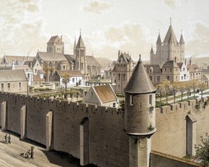 Le temple de Paris et la rue Royale, sd. XVIIe siècle - dans « Paris à travers les âges : le temple et la rue Royale », fin du XIXe siècle - French School