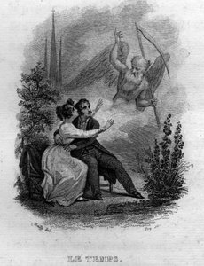 Le temps Chanson de Béranger dans "Œuvres complètes" (1834) de Pierre Jean de Béranger (1780-1857), poète et chansonnier français. - French School