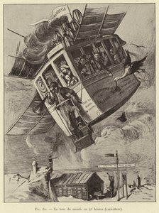 Le tour du monde en 48 heures (caricature) (gravure) - French School