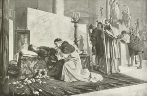 Léon X au cercueil de Raphaël (gravure) - French School