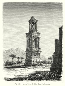 Les Antiques de Saint-Remi; le tombeau (gravure) - French School