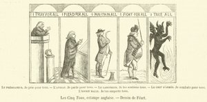 Les Cinq Tours, estampe anglaise - French School