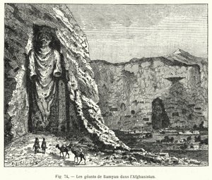 Les géants de Bamyan en Afghanistan (gravure) - French School